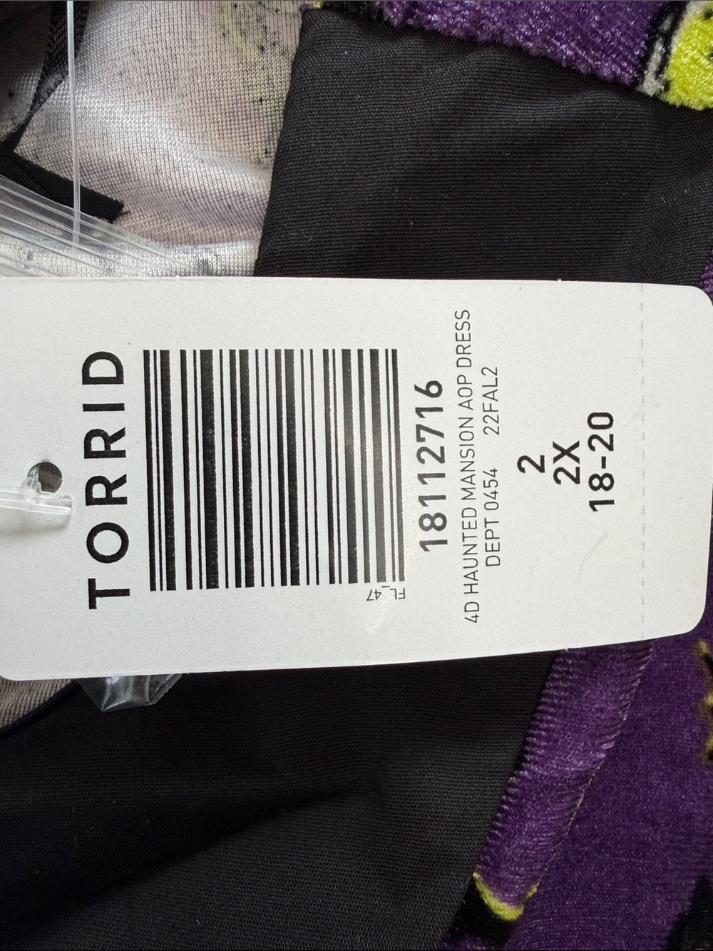 ‼️SOLD‼️ Torrid X Disney Haunted Mansion Velvet Dress - Picture 14 of 14